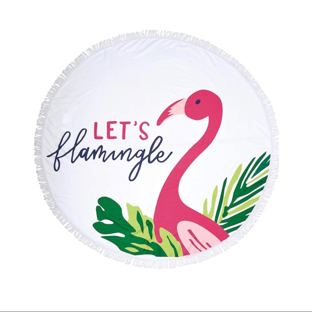 MUD PIE | Round ‘Let’s Flamingle’ Beach Towel